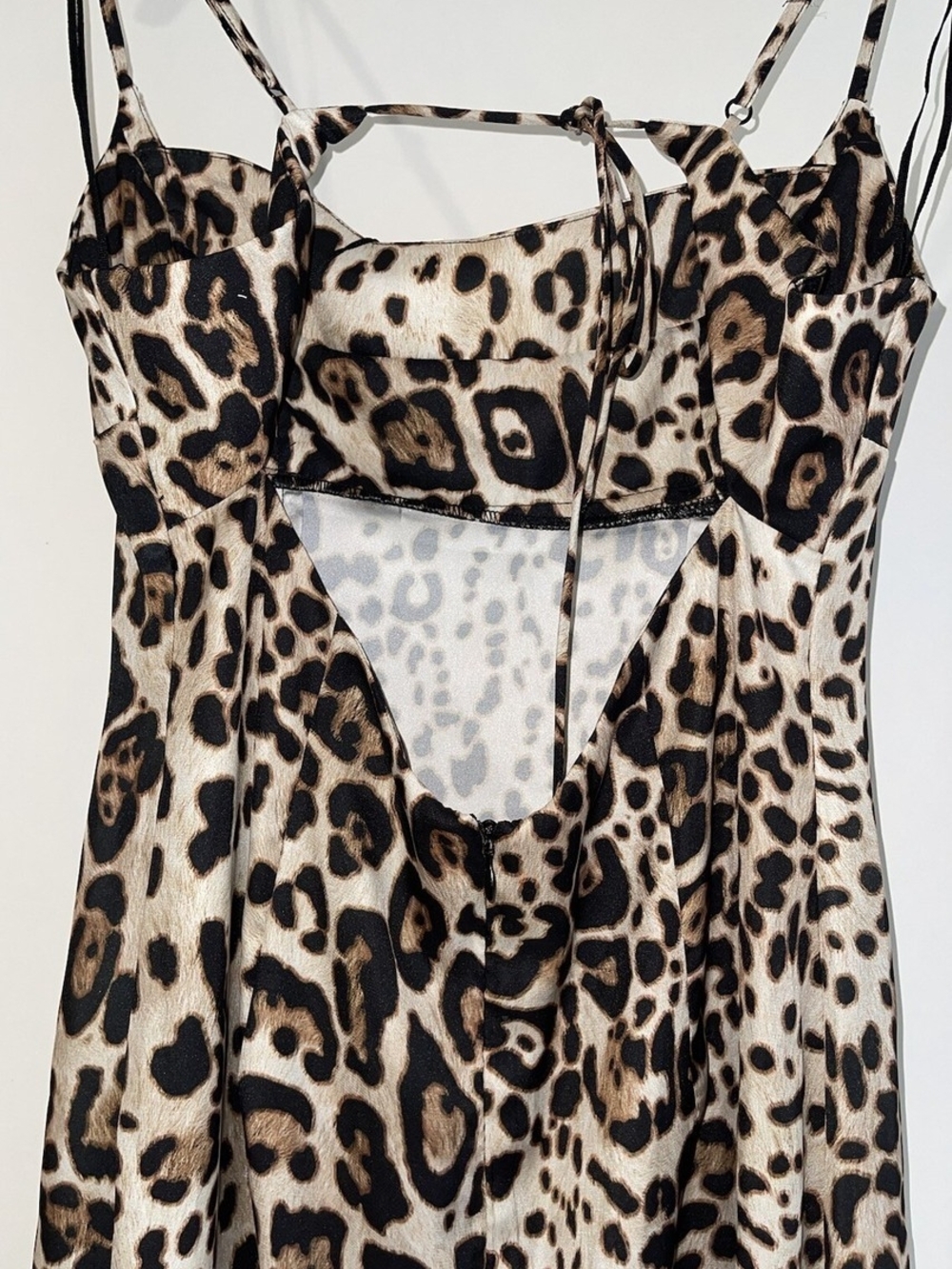 Zara Leopard Print Slip Dress - Neutral Animal Print